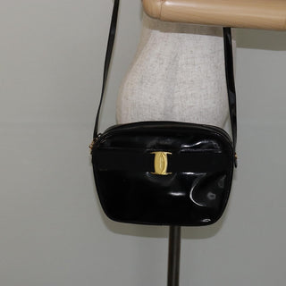 Salvatore Ferragamo Vala Shoulder Bag Patent Leather