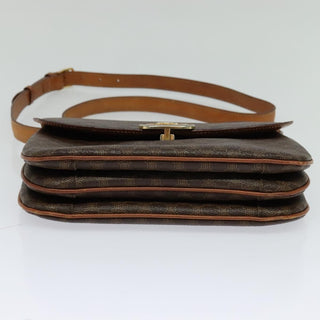 Celine Vintage Macadam Shoulder Bag Canvas and Leather