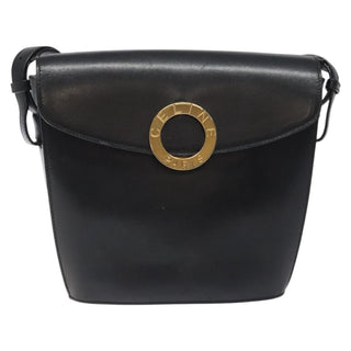 Celine Vintage Circle Logo Crossbody Bag Leather