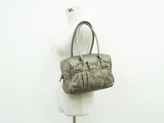 Salvatore Ferragamo Gancini Buckle Shoulder Bag Leather
