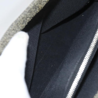 Chanel Vintage Chocolate Bar Metal Ring Tote Quilted Canvas