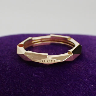 Gucci Link to Love Studded Ring 18K Yellow Gold
