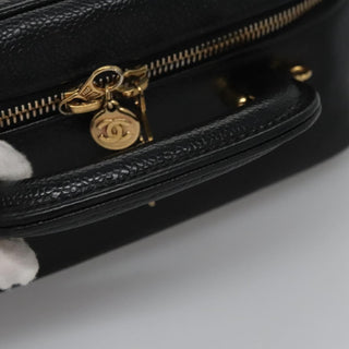 Chanel Vintage Timeless Zip Around Vanity Case Caviar