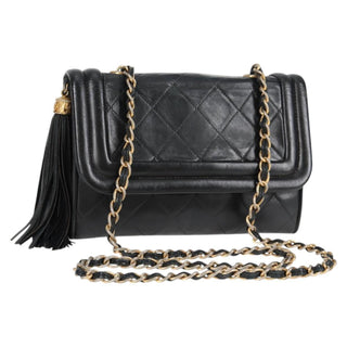 Chanel Vintage Tassel Flap Bag Leather