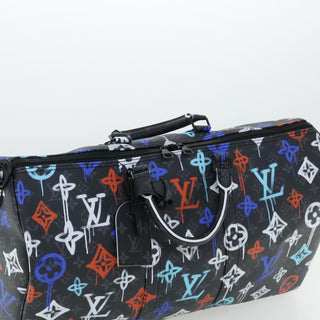 Louis Vuitton Keepall Bandouliere Bag Graffiti Monogram Eclipse Canvas