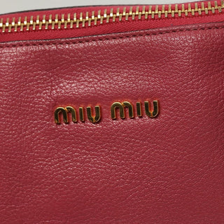 Miu Miu Convertible Madras Side Zip Satchel Grainy Leather