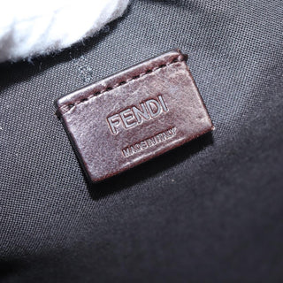 Fendi Mania Logo Zip Pouch Inlaid Leather