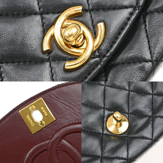 Chanel Vintage Half Moon Flap Bag Quilted lambskin