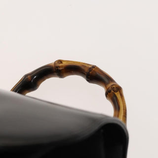 Gucci Vintage Bamboo Backpack Nylon and Patent Leather