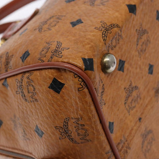 MCM Visetos Handbag Canvas and Leather