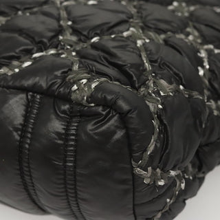 Chanel Tweed on Stitch Zip Tote Quilted Nylon
