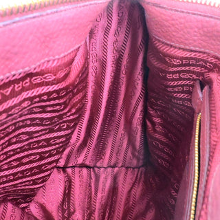 Prada Front Zip Convertible Satchel Vitello Daino