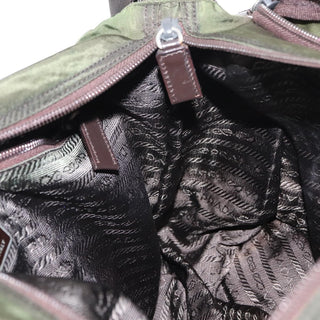 Prada Zip Buckle Messenger Bag Tessuto