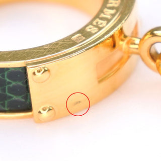 Hermes Kelly Gavroche Ring Gold plated and Leather