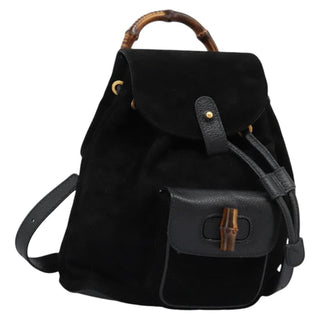Gucci Vintage Bamboo Backpack Suede