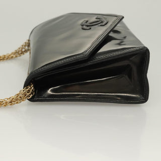 Chanel Vintage Envelope Flap Messenger Bag Patent Leather