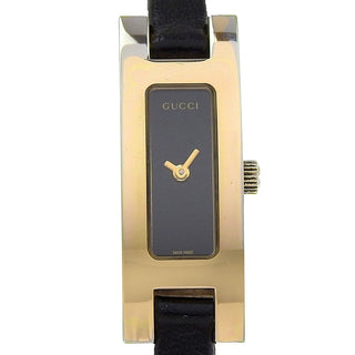 Gucci 3900 Series Quartz Watch Steel and Embossed Leather