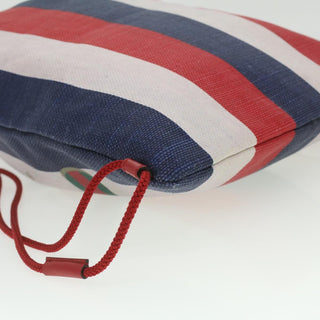 Gucci Logo Drawstring Backpack Striped Canvas