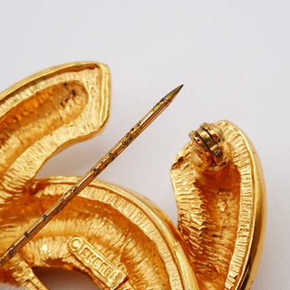 Chanel Vintage Quilted CC Brooch Metal