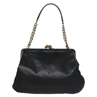 Chanel Kisslock Chain Frame Shoulder Bag Glazed Calfskin