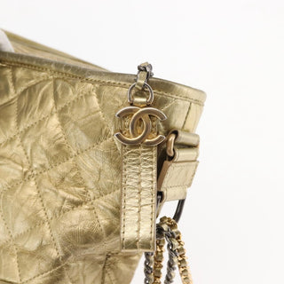 Chanel Gabrielle Hobo Quilted Metallic Aged Calfskin