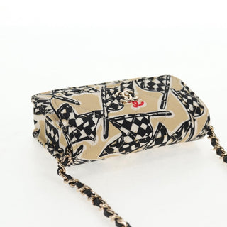 Chanel Flap Card Holder on Chain Quilted Printed Canvas