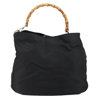 Gucci Vintage Bamboo Handle Open Hobo Nylon