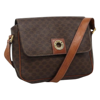 Celine Vintage Macadam Shoulder Bag Canvas and Leather