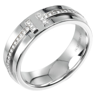 Tiffany & Co. T Two Ring 18K White Gold and Diamonds