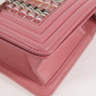 Chanel Boy Flap Bag Woven PVC with Lambskin