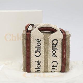 Chloe Woody Tote Canvas with Leather