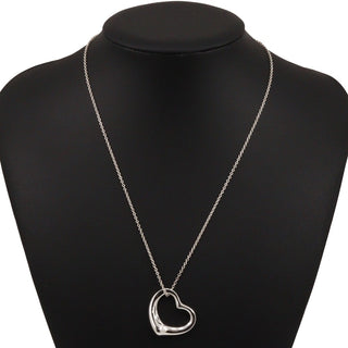 Tiffany & Co. Elsa Peretti Open Heart Pendant Necklace Sterling Silver