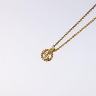 Christian Dior CD Round Pendant Necklace Metal