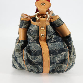 Louis Vuitton Porte Epaule Raye Handbag Striped Monogram Denim