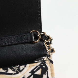 Chanel Flap Card Holder on Chain Quilted Printed Canvas