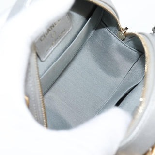 Chanel 19 Round Clutch with Chain Quilted Leather