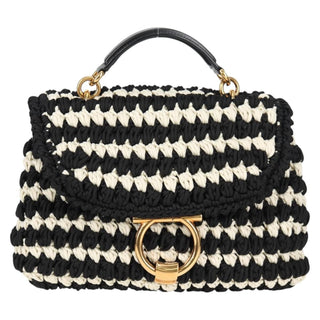Salvatore Ferragamo Margot Satchel Braided Fabric