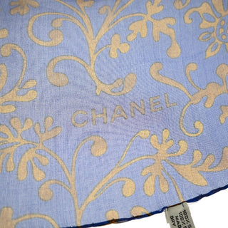 Chanel Scrunchie and Square Scarf Hair Tie Set Printed Silk