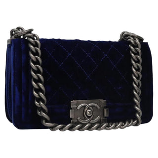 Chanel Boy Flap Bag Quilted Velvet