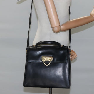 Salvatore Ferragamo Gancini Convertible Top Handle Bag Leather