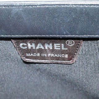 Chanel Vintage Chocolate Bar Metal Ring Tote Quilted Lambskin