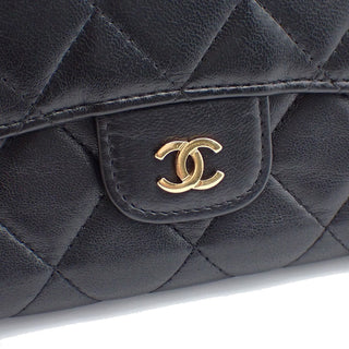 Chanel Trifold Classic Flap Wallet Quilted Lambskin