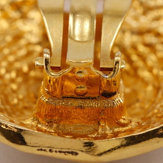 Chanel Vintage Round CC Clip-On Earrings Metal