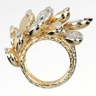 Cartier Grain de Cafe Ring 18K Yellow Gold with 18K White Gold and Diamonds