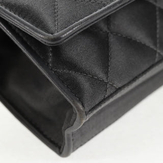 Chanel Vintage Camellia Flap Crossbody Bag Satin and Mesh