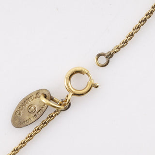 Chanel Vintage CC Round Pendant Choker Necklace Metal