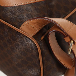 Celine Vintage Drawstring Flap Backpack Macadam Coated Canvas