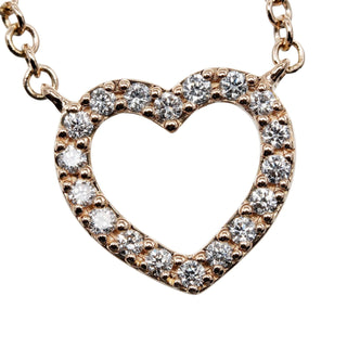 Tiffany & Co. Metro Heart Pendant Necklace 18K Rose Gold and Diamonds