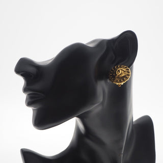 Chanel Vintage Round CC Clip-On Earrings Metal