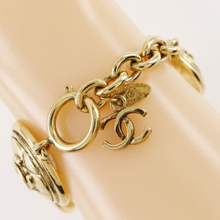 Chanel Vintage CC Quilted Medallion Bracelet Metal